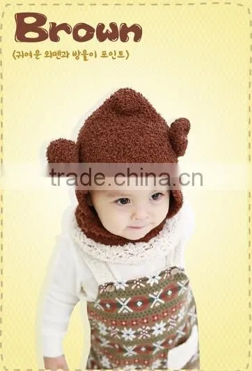 Bear Plush Children's Hat ,Head Warmer,Bear Hat,Ball Set, Hat Ear Pattern ,Pattern photo-3