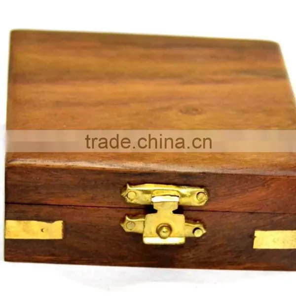 Antique Brass Promotional Gift Compass in Wooden Box 13519 photo-5