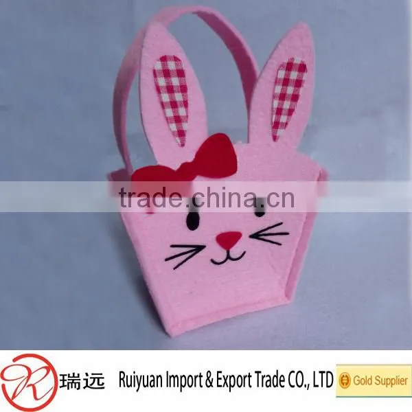 Suppercute Rabbit Printed Felt Easter Basket From China photo-2