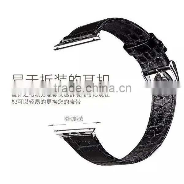 Hot Sale Crocodile Grain Real Leather Watch Band for Apple Watch photo-3