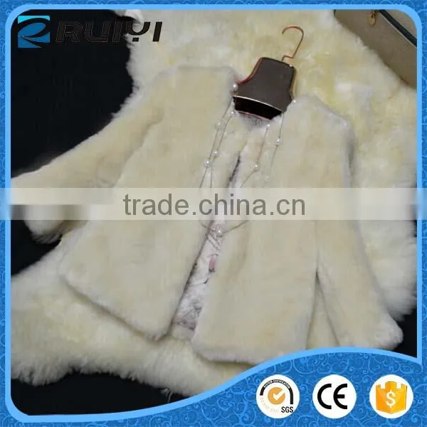 High Quality Women Clothes Rabbit Fur Coat Wholesale Boutqiue Slim Faux Ufr Winter Coat photo-3