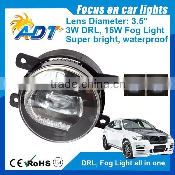 2PC 3.5" DUAL 15W FOG/DRL BEAMS WHITE LED LIGHT ASSEMBLIES E13 photo-2