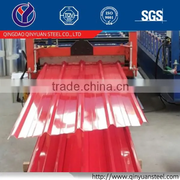 Qinyuan 800mm Width Metal Roofing Tile With Customized,factory Price Coloured Corrugated Galvanized Metal Sheet