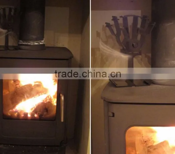 Voda 2 Blade Heat Eco Stove Fan Log Burner Fire Fan Wood Burning Black photo-2