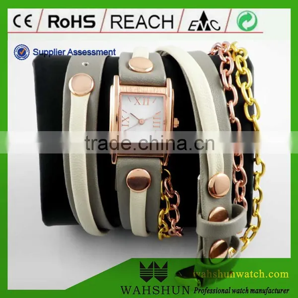 2014 Latest Fashion Waterproof Long Strap Gold Popular Leather Retro Women Watches photo-2
