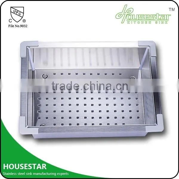 Housestar Stainless Steel KItchen Sink Fruit And Vegetable Holder Stainless Steel Colander Stainless Steel Hanging Fruit Colande photo-3