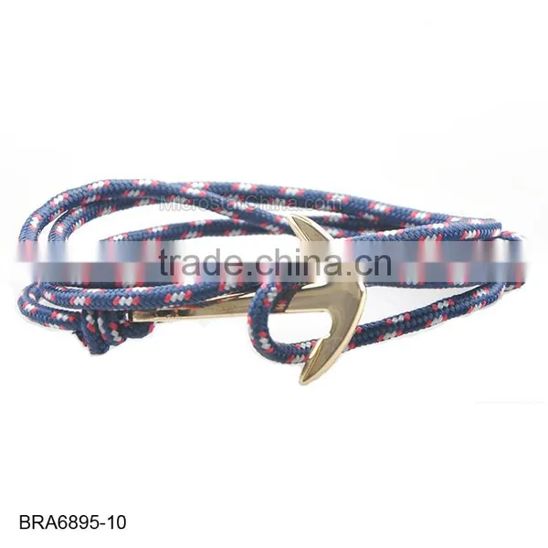 In Stock Navy Blue Rope Anchor Bracelet photo-3