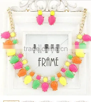 Collar Pendants Fashion Clolorful Necklace Rhinestone Jewelry for Women Dress Garment photo-3
