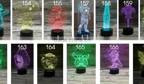 3D Optical Illusion Lamp Night Light 7 Light Colors 10 LEDs AA Battery or DC 5V Mixed Lot TDL-PRO photo-6