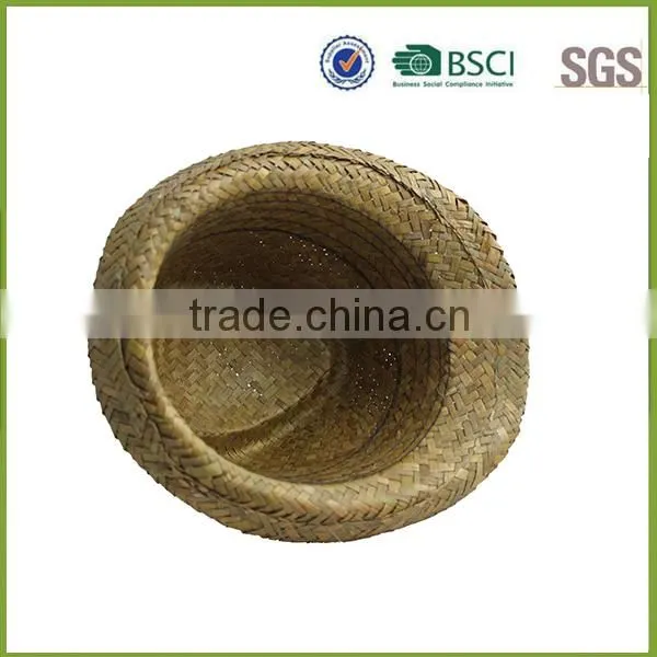 Yellowish Brown Straw Hat Blank Crochet Straw Hat photo-5