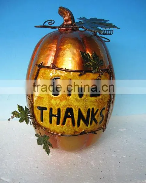 Decorative Artificial Golden Metal Pumpkin for Thanks Giving