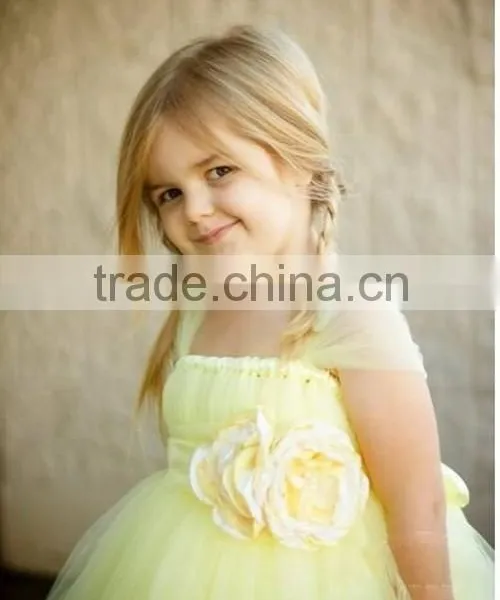 2015 New Arrival Baby Tutu Dress Maxi Light Yellow Baby Tutu Dress photo-5