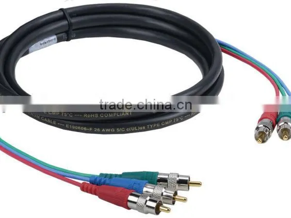 manufactured Triplex RCA Plenum rated Component Video cable