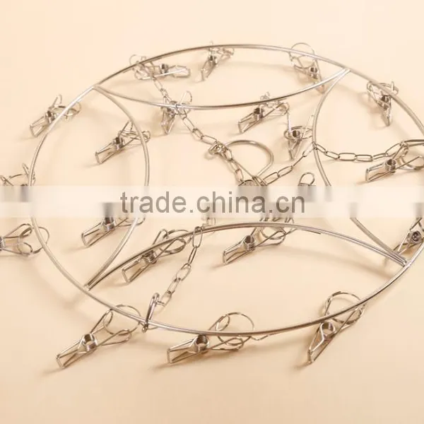 Clips Stainless Steel Clothes Hanger and Stainless Steel Sock Hanger With 20 Clips /stainless Steel Clothes Rack photo-2