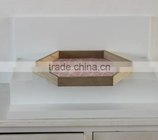 Pink Hexagon Thin Wooden Tray photo-2