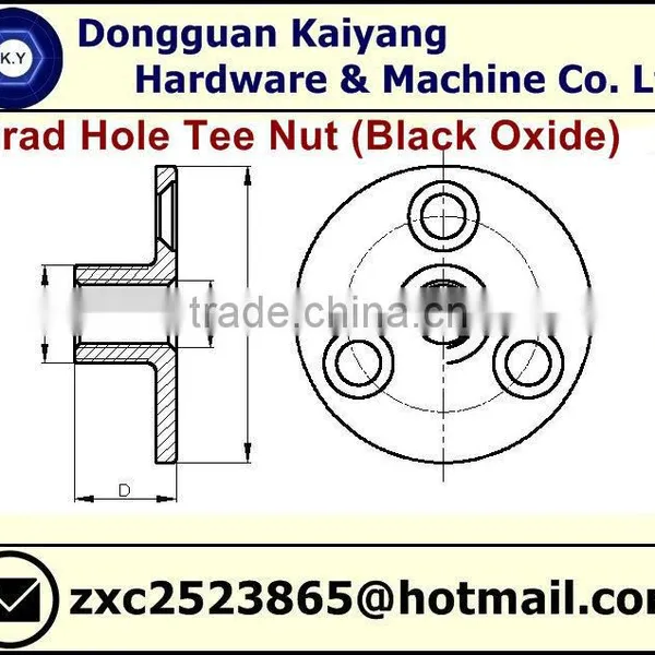 Brad Hole Tee Nut (Furniture Fastener); Black Oxide; M12 photo-3
