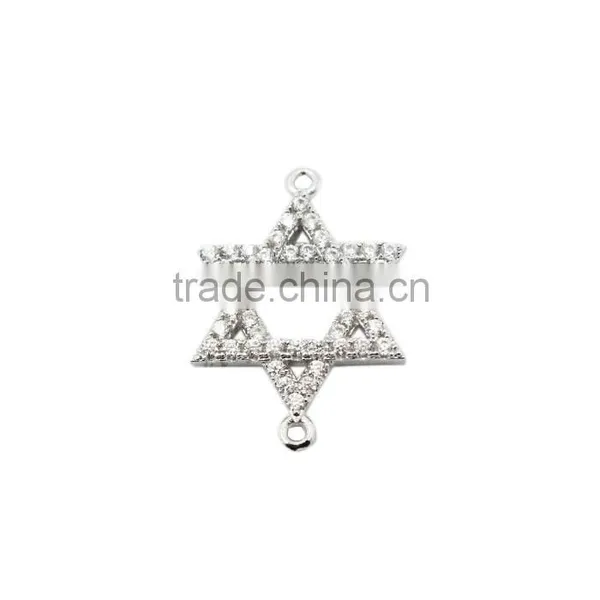 Cheap Wholesale 925 Silver CZ Star of David Charm photo-2