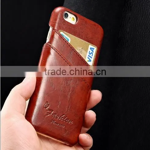 Retro PU Leather Case For IPhone 6 6S 4.7 Grease Skin Phone Back Cover With Card Slots For IPhone 7 7 Plus photo-4
