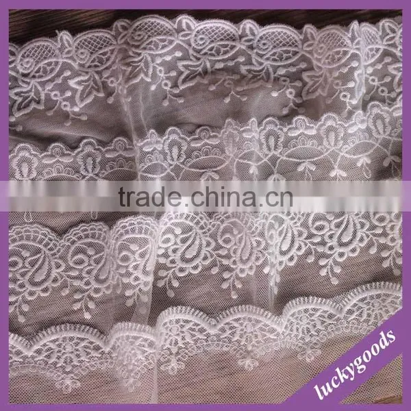 LLS006 Fashionable DIY White Embroidery Lace Trim for Sale photo-2