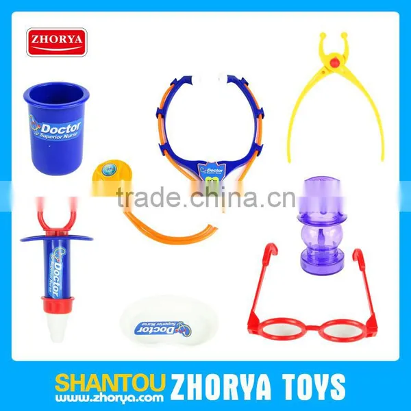 Children pretending play toy set latest design doctor play set toy doctor glasses injector echometer toys set
