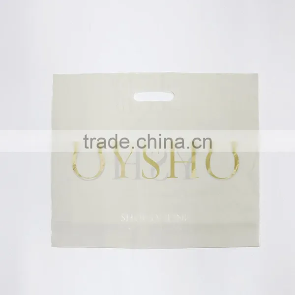 New Style HDPE Plastic Die Cut Patch Handle With Bottom Gusset Bag ,reinforced Punch Handle Bag for Promotion photo-2