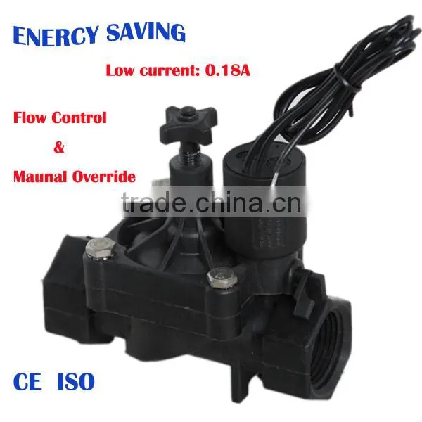 1" Nylon 2 Way Manual and Flow Control 12 V Electric Water Valve photo-3