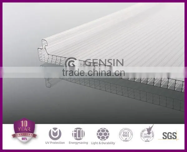 Haining Gensin U-lock Multi-wall 4-wall Rectangular Structure Polycarbonate Sheets 600mm photo-2