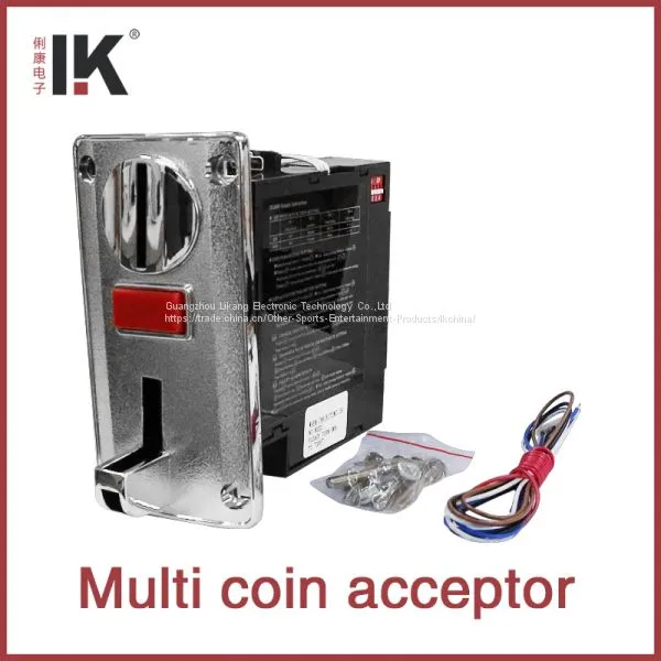 Coin operated machne multi coin acceptor for 6 coins