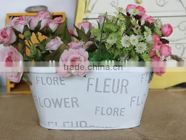 Best Selling Vintage Metal Flower Pots For Garden With Rope Handles photo-2