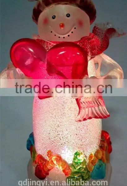Holding a Red Heart Acrylic Snowman With LED Light photo-4