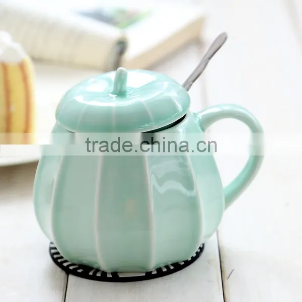 Hallowmas Pumpkin Shape Coffee Mug With Lid photo-3