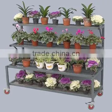 Tri-Step Display Bench With Purlin, Garden Plant Display Racks , photo-3