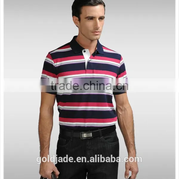 Wholesale Cotton Stripes Design Shirts Men Polo T-shirt photo-4