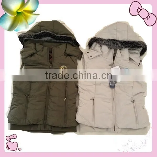 Lady 100%Polyester Padded Vest Garment Stocklots