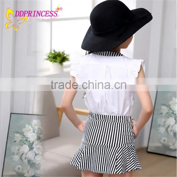 2017 Hot Sale Boutique Sets Girls Summer Fashion Matching Clothing Set Outfit 2 Pieces With Stripe Wholesale photo-4