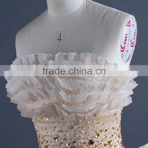 Apricot Strapless Short Mini Evening Dress photo-5