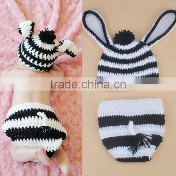 Knitted Animal Hats Soft and Colourful Yarns Handmade Baby Clothing Newborn Crochet Knit Beanie Hat Set photo-3