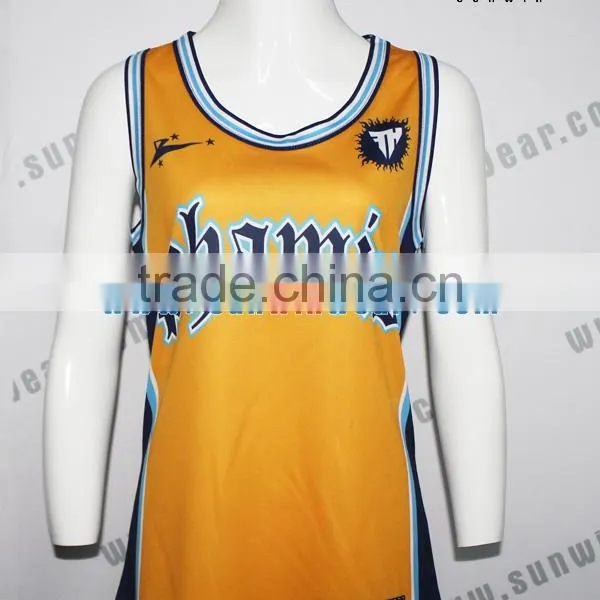 Latest Design Sublimation Basketball Uniform Yellow Practice Jerseys photo-3