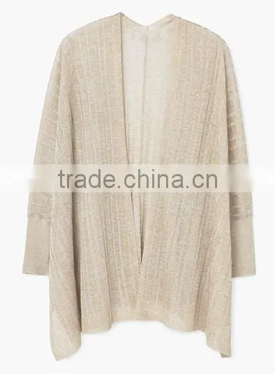Women's Dolman Long Sleeve Loose Cashmere Knitted Thin Cardigan With Best Quality photo-5