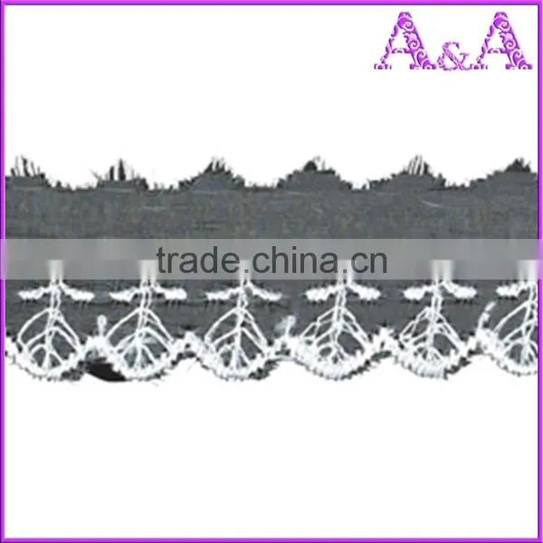 Swimming Wear Use Black Embroidery Organza Ribbon Lace photo-6