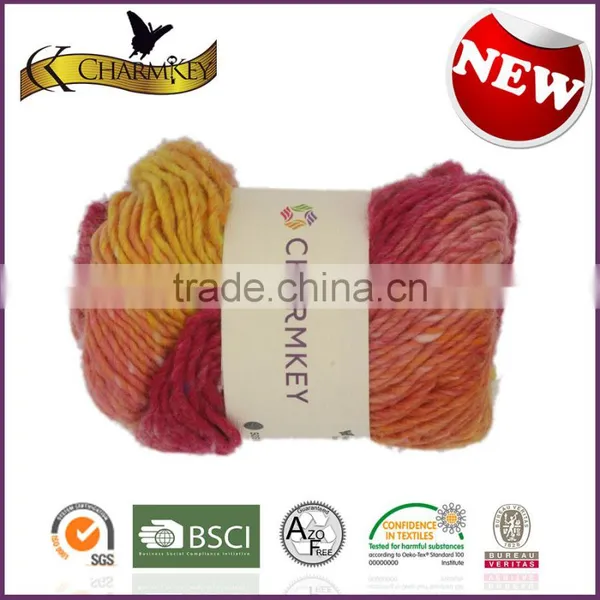 Charmkey Roving Wool Yarn Polyester Blended Yarn Fancy Women Scarf Yarn Melange Yarn photo-4