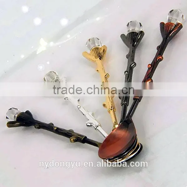 Electroplate Vintage Coffee Spoon Ice Crea Spoon/hy Zinc Alloy Creative Spoon and Fork /fancy Dessert Spoon Tableware photo-5