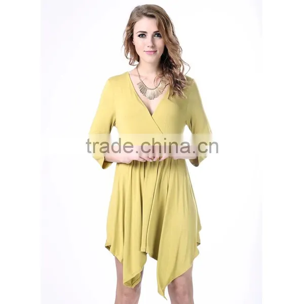 Brand Design Low Price Lady's Casual Block Dress Women Clothes photo-5