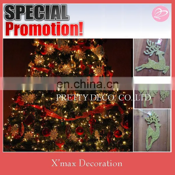 Glod Glitter Deer Shaped Christmas Tree Decoration