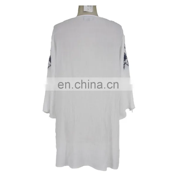 Women Apparel Crinkle Viscose Embroidery Tunic photo-6