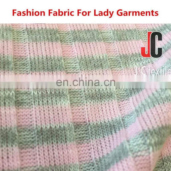 High Quality T/R Pyeing Velour Lycra Fabric Knit Rib Trim Stripe Fabric photo-3