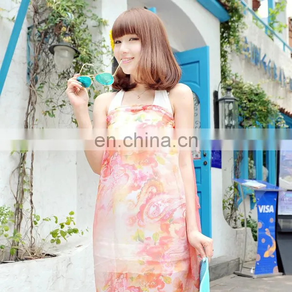 2015fashion Style Newest High Quality Silk Crepe Georgette Digital Printing Pareo(SP860L) photo-6