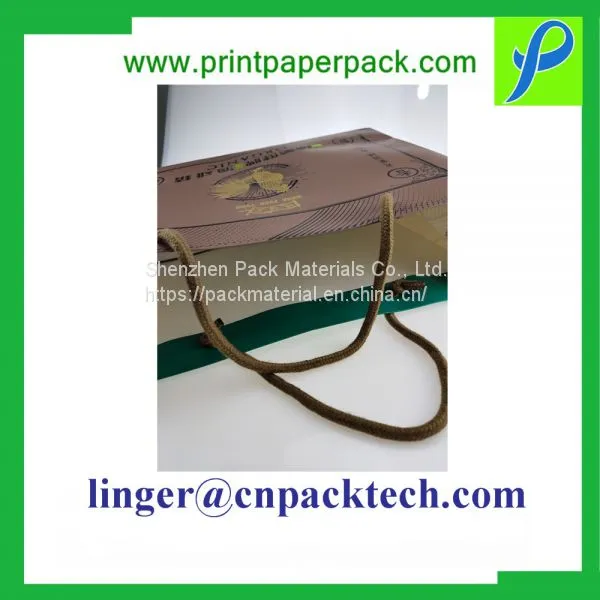 Four Color Printing Gloss Lamination Rope Handle Paper Bag photo-3