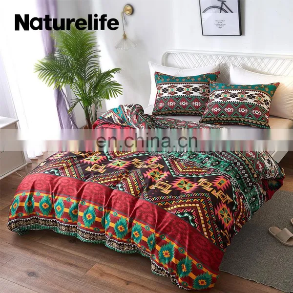 Luxury Warm 100% Polyester King Size Boho Printing Sheet Bedding Set photo-6