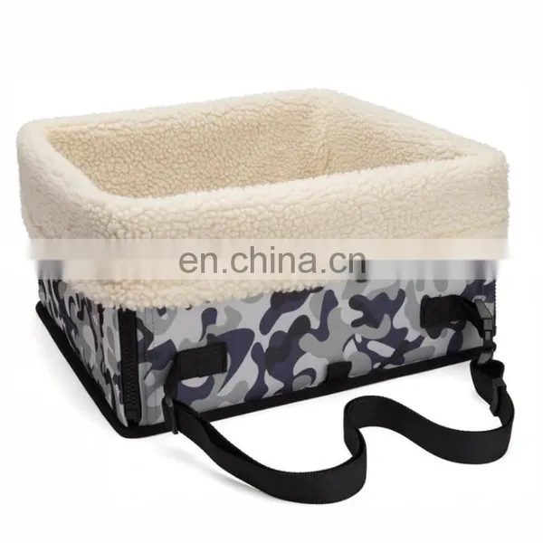 Customized LOGO Pet Car Bed Portable Dog Car Mat Warm Lamb Wool Travel Pet Car Carrier Bag photo-3